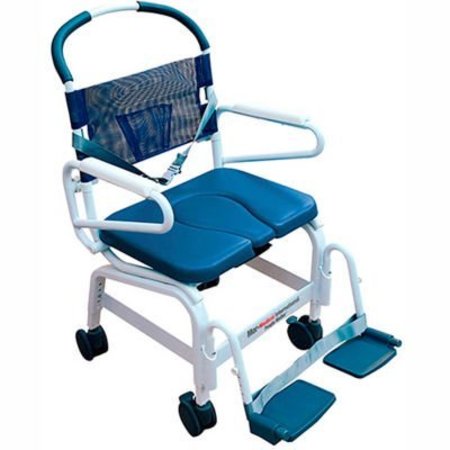 MOR-MEDICAL INTERNATIONAL Mor-Medical Euro Shower Commode Chair, 400 lbs. Capacity, 22"W Seat MD-122-4TL-BL